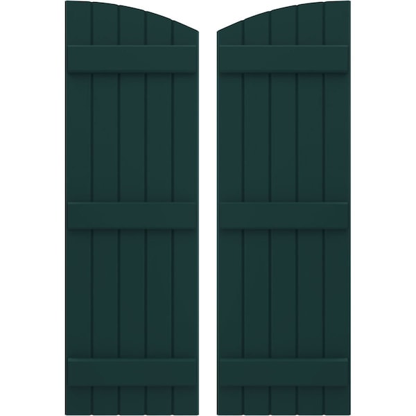 Ekena Millwork Americraft 5-Board (3 Batten) Wood Joined Board-n-Batten Shutters w/Ellipt Top, ARW401BE518X77FGH, PR ARW401BE518X77FGH - main